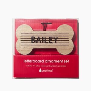 Pearhead Letterboard Ornament Set Dogs Bone Christmas Holiday New Gift